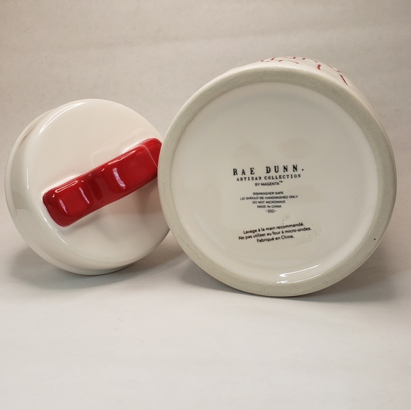 New!   RAE DUNN - CANDY HEARTS canister jar in Red print - Picture 7 of 7